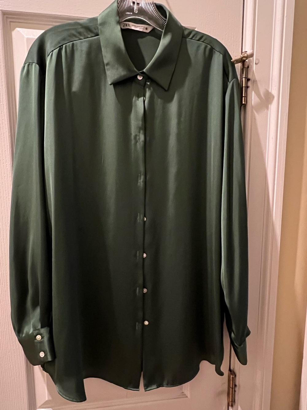 Emerald green Zara blouse, XL
